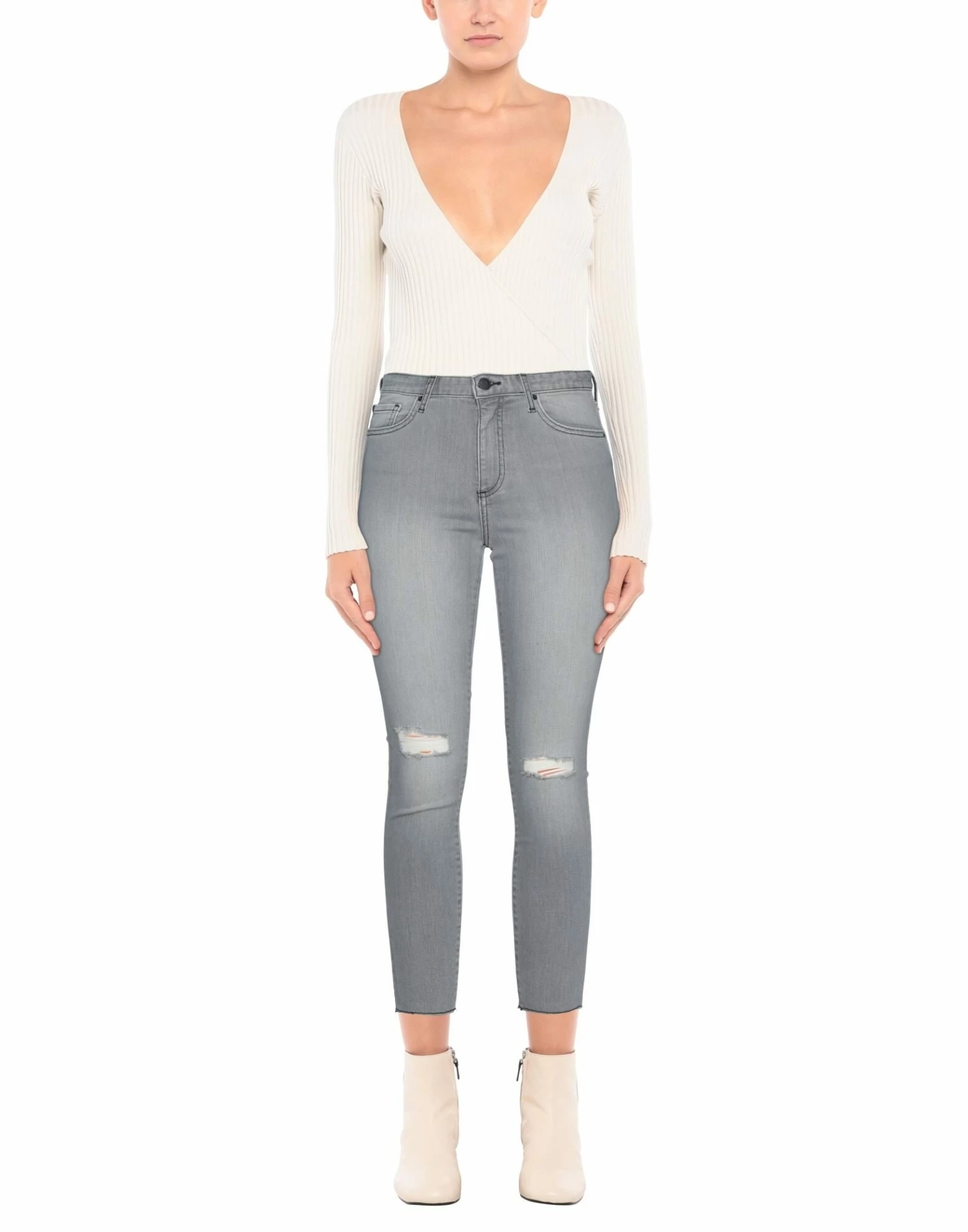 ARMANI EXCHANGE Denim Pants For Women Light Grey - Image 2