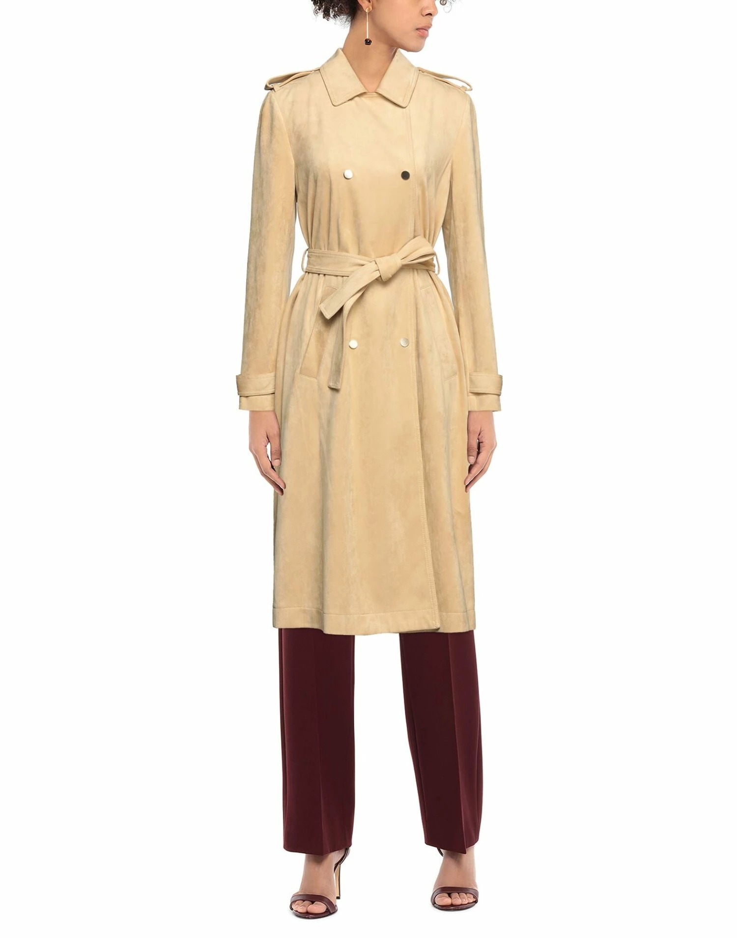 ARMANI EXCHANGE Double Breasted Pea Coat For Women Beige - Image 2