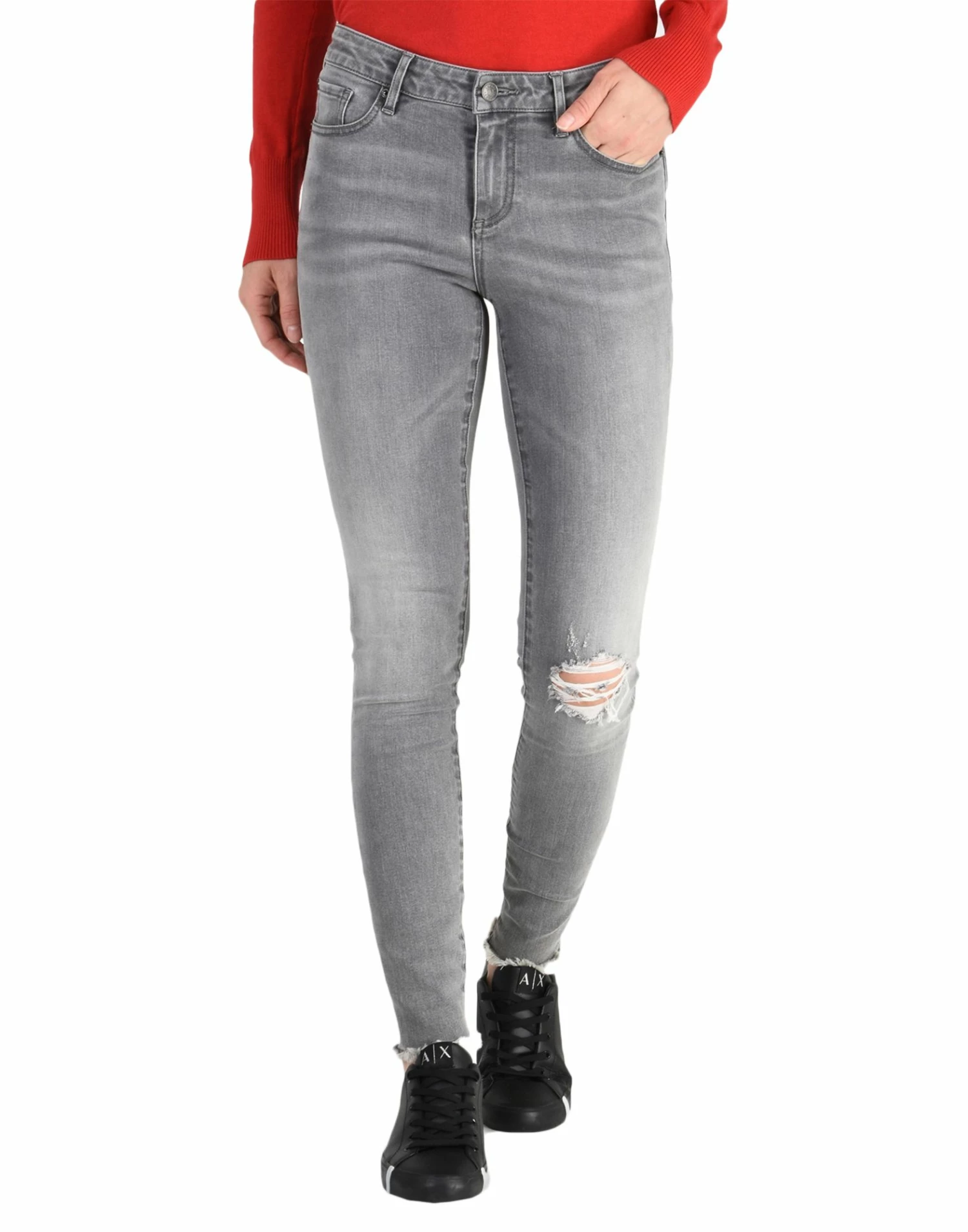 ARMANI EXCHANGE Denim Pants For Women Grey - Image 4